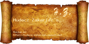 Hudecz Zakariás névjegykártya